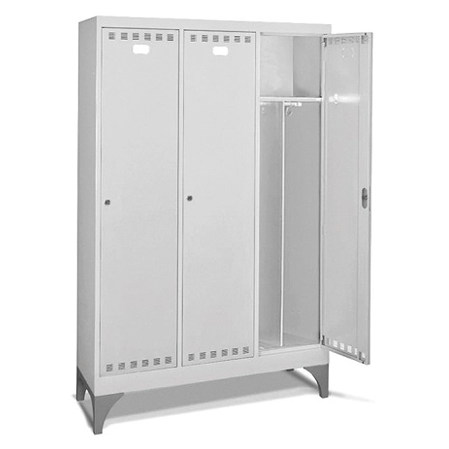 Vendita online Armadio spogliatoio a 3 scomparti mm.1195x500x1950H - Grigio chiaro RAL7035